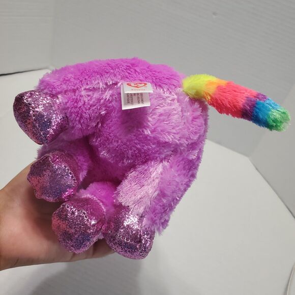 Ty Beanie Boos Unicorn Rosette Purple Plush Stuffed Animal Toy Gift 9" NWT - Picture 2 of 6